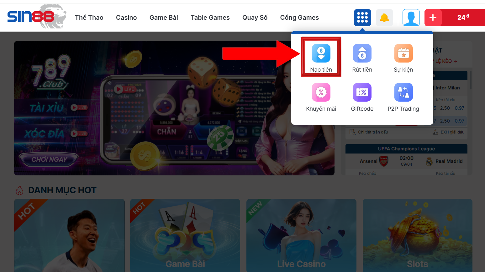 Nạp Tiền Sin88 Thông Qua Tiền Ảo
