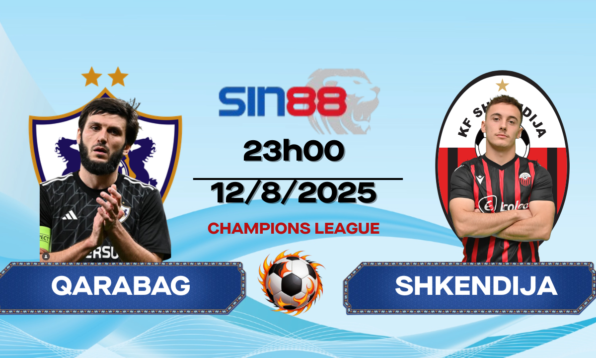 Soi kèo bóng đá Qarabag – Shkendija 23h00 ngày 12/08/2025 – VL Champions League