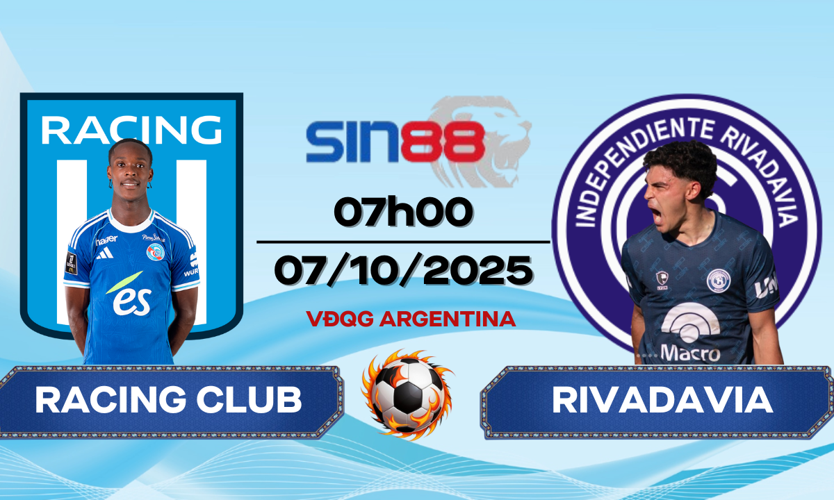 Soi kèo bóng đá Racing Club – Independiente Rivadavia 07h00 ngày 07/10/2025 – VĐQG Argentina