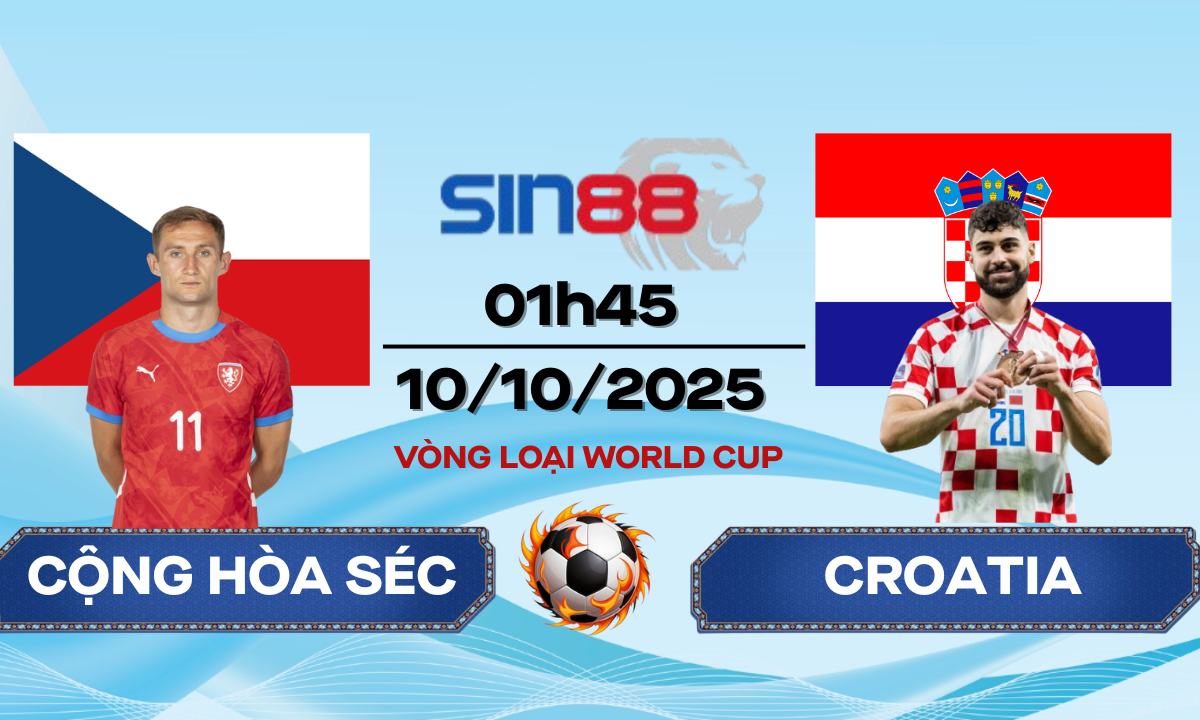 Soi kèo bóng đá Cộng hòa Séc – Croatia 01h45 ngày 10/10/2025 – VL World Cup