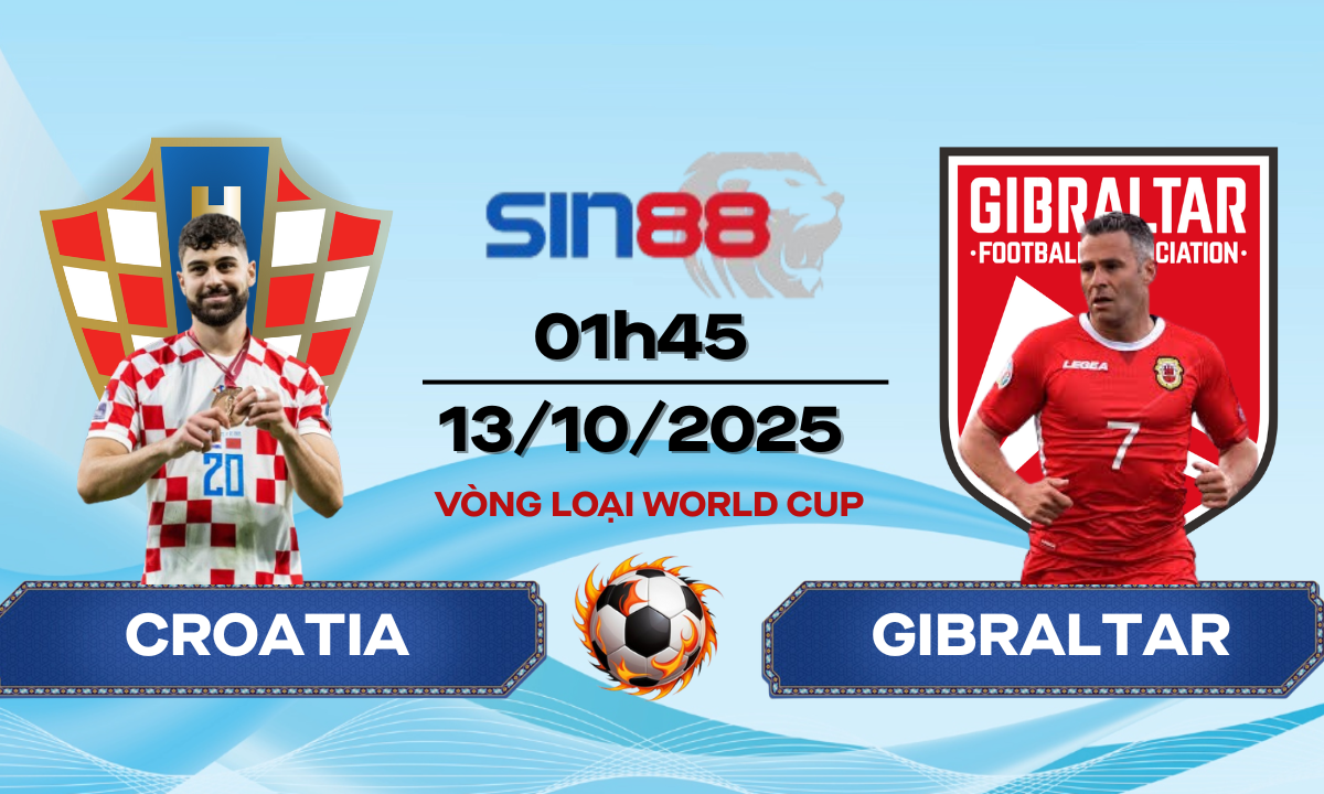 Soi kèo bóng đá Croatia – Gibraltar 01h45 ngày 13/10/2025 – VL World Cup