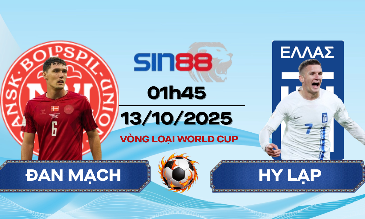 Soi kèo bóng đá Đan Mạch – Hy Lạp 01h45 ngày 13/10/2025 – VL World Cup