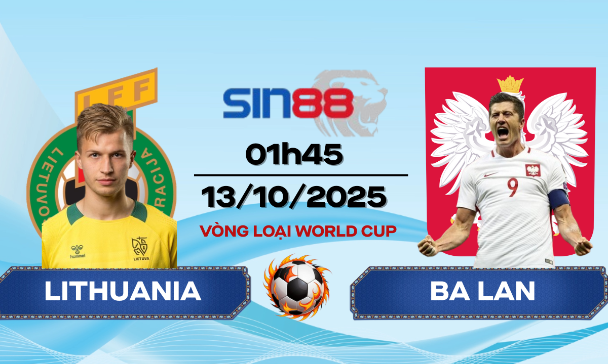 Soi kèo bóng đá Lithuania – Ba Lan 01h45 ngày 13/10/2025 – VL World Cup