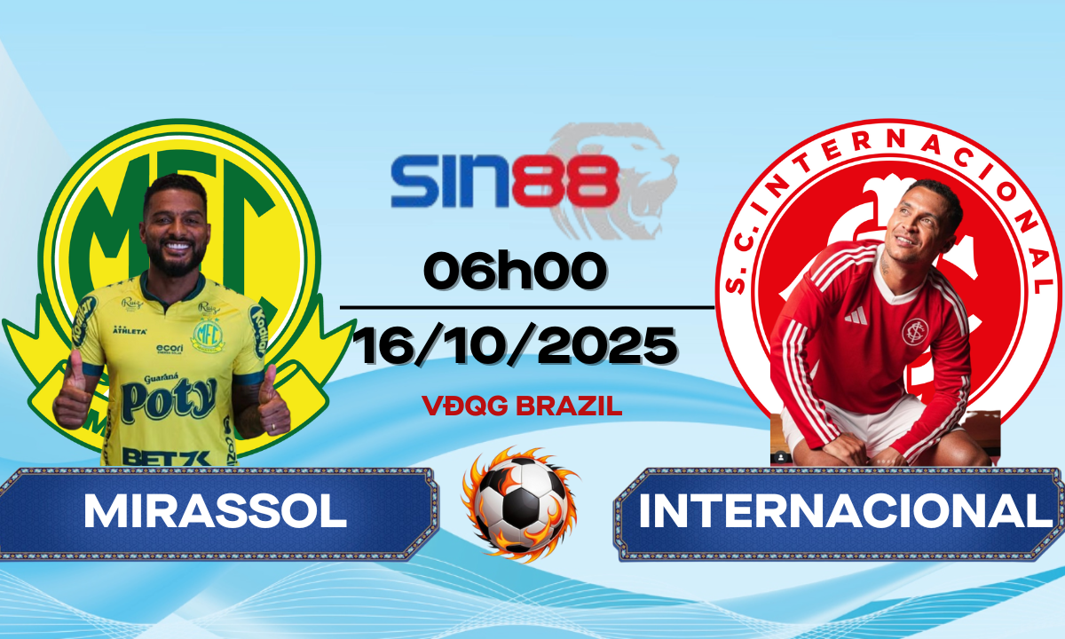 Soi kèo bóng đá Mirassol – Internacional 06h00 ngày 16/10/2025 – VĐQG Brazil