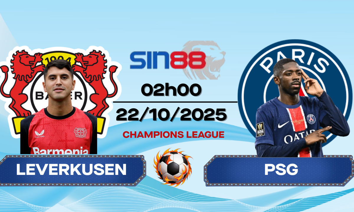 Soi kèo bóng đá Bayer Leverkusen – PSG 02h00 ngày 22/10/2025 – Champions League