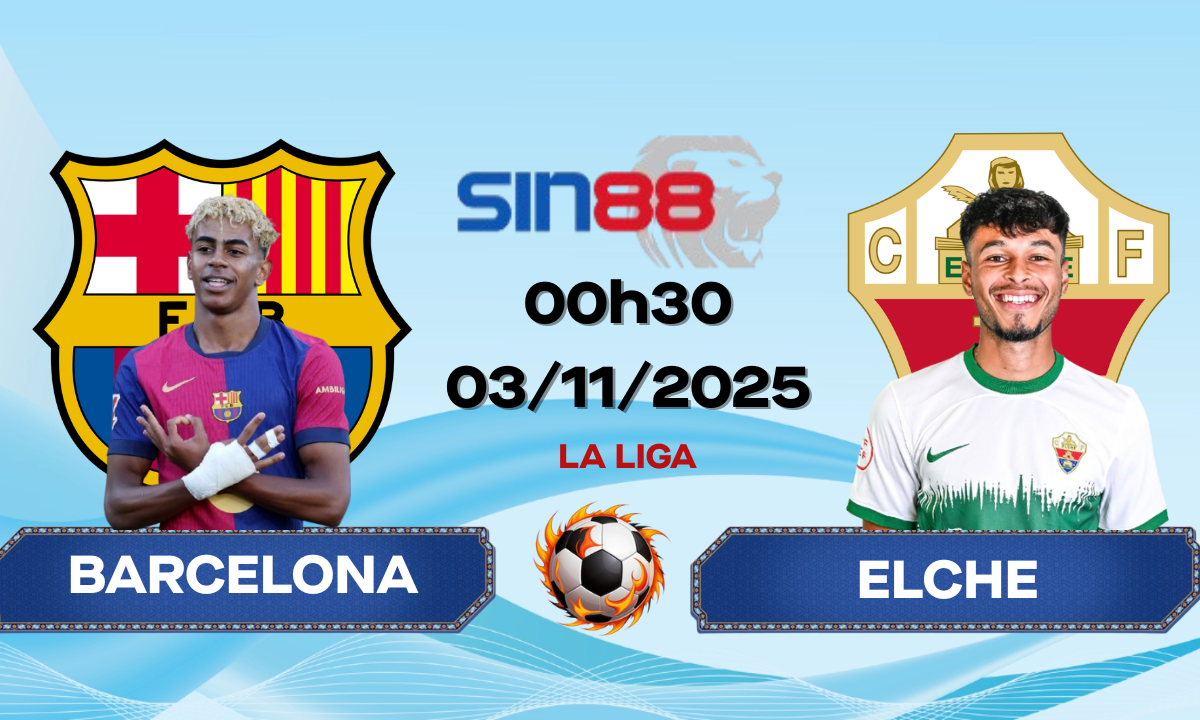 Soi kèo bóng đá Barcelona – Elche 00h30 ngày 03/11/2025 – La Liga