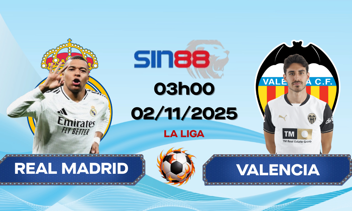 Soi kèo bóng đá Real Madrid – Valencia 03h00 ngày 02/11/2025 – La Liga