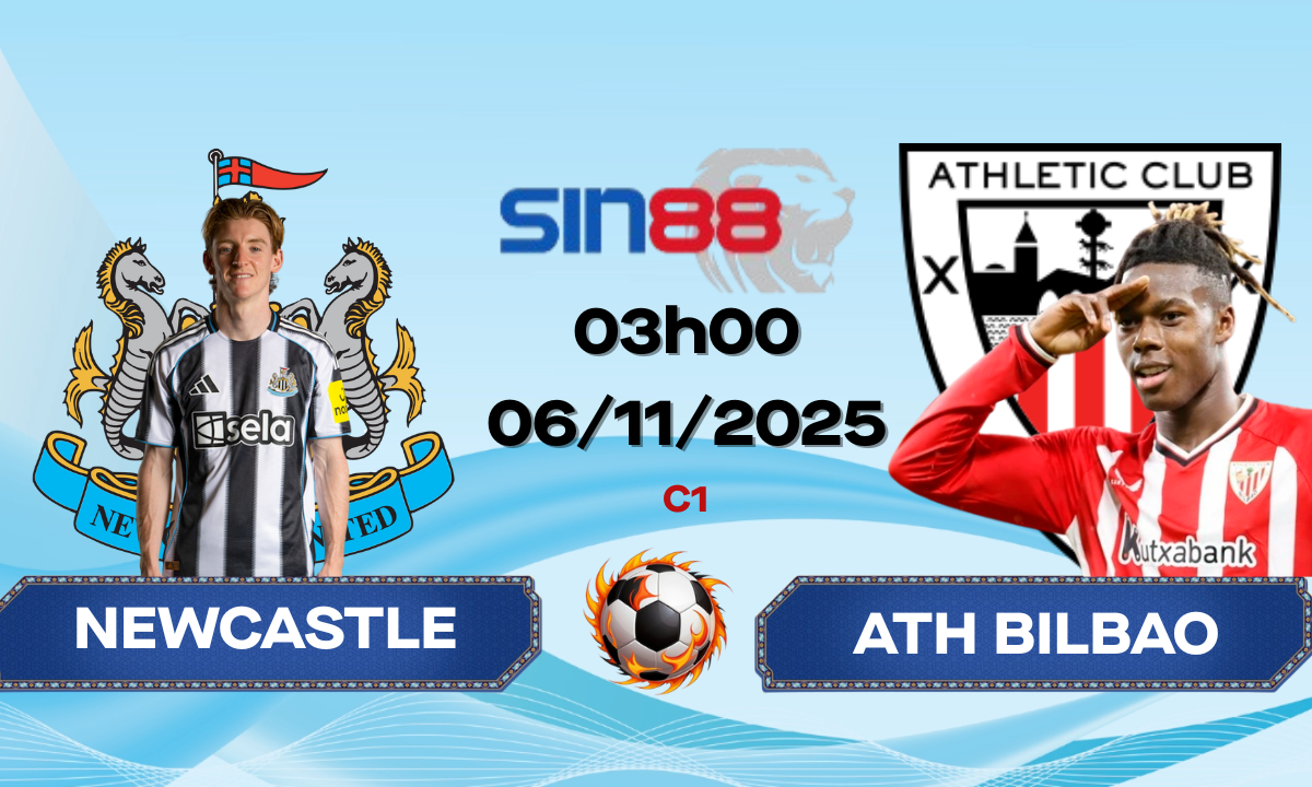 Soi kèo bóng đá Newcastle – Ath Bilbao 03h00 ngày 06/11/2025 – Champions League